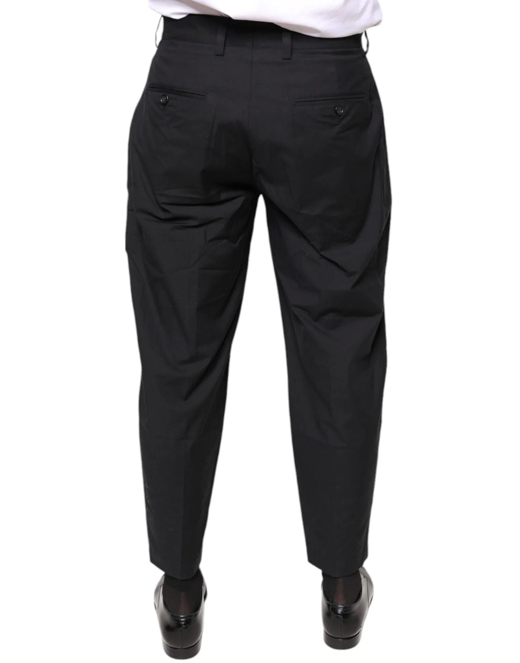 Dolce & Gabbana Black Crown Cotton Dress Pants - Zeiniez