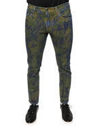 Dolce & Gabbana Blue Cotton Dye Slim Fit Men Denim Jeans - Zeiniez