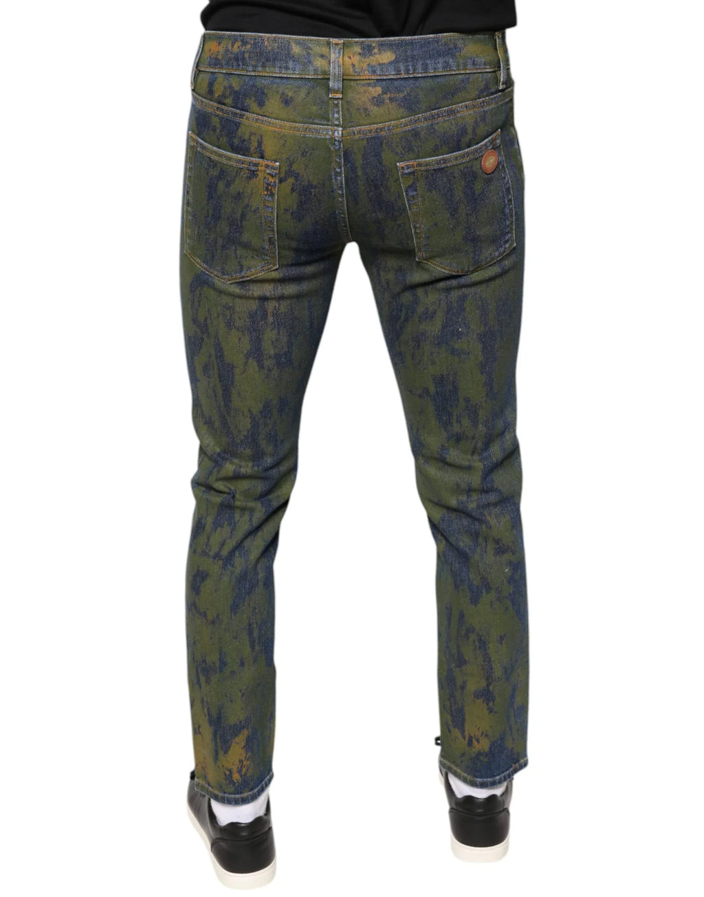 Dolce & Gabbana Blue Cotton Dye Slim Fit Men Denim Jeans - Zeiniez