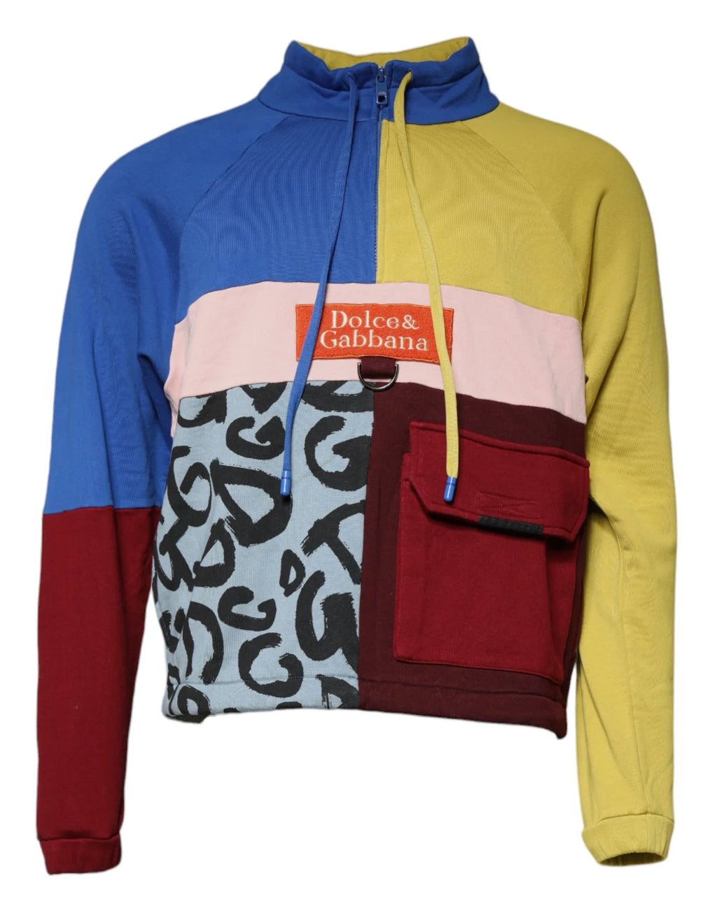 Dolce & Gabbana Multicolor Patchwork Men Sweatshirt Sweater - Zeiniez