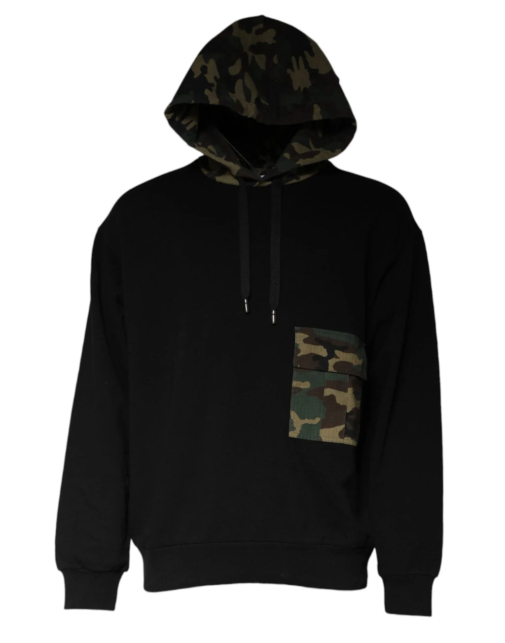 Dolce & Gabbana Black Camouflage Hooded Sweatshirt Sweater - Zeiniez