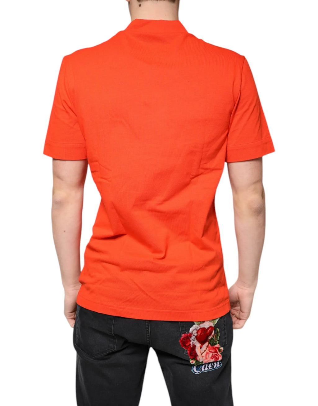 Dolce & Gabbana Orange Cotton Button Down Casual Polo Shirt - Zeiniez