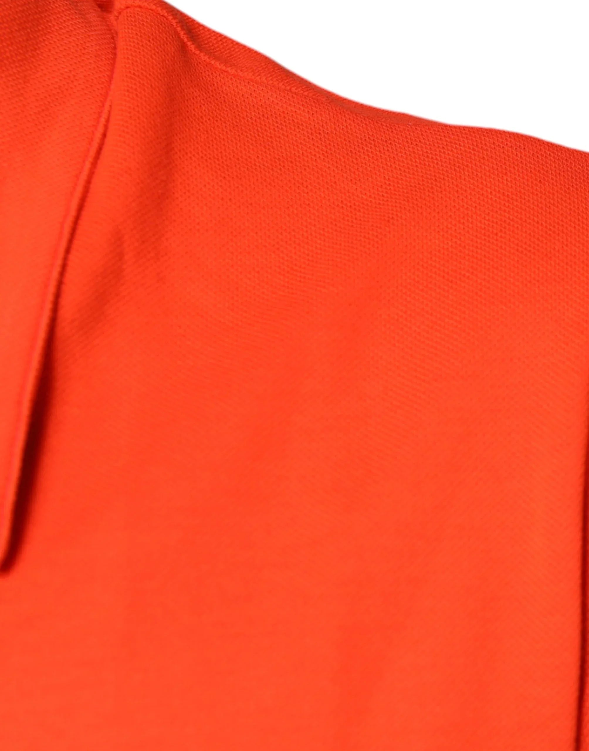 Dolce & Gabbana Orange Cotton Button Down Casual Polo Shirt - Zeiniez