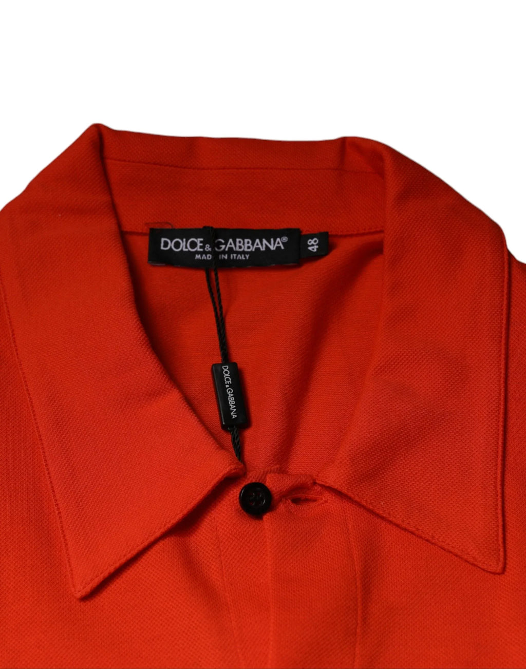 Dolce & Gabbana Orange Cotton Button Down Casual Polo Shirt - Zeiniez