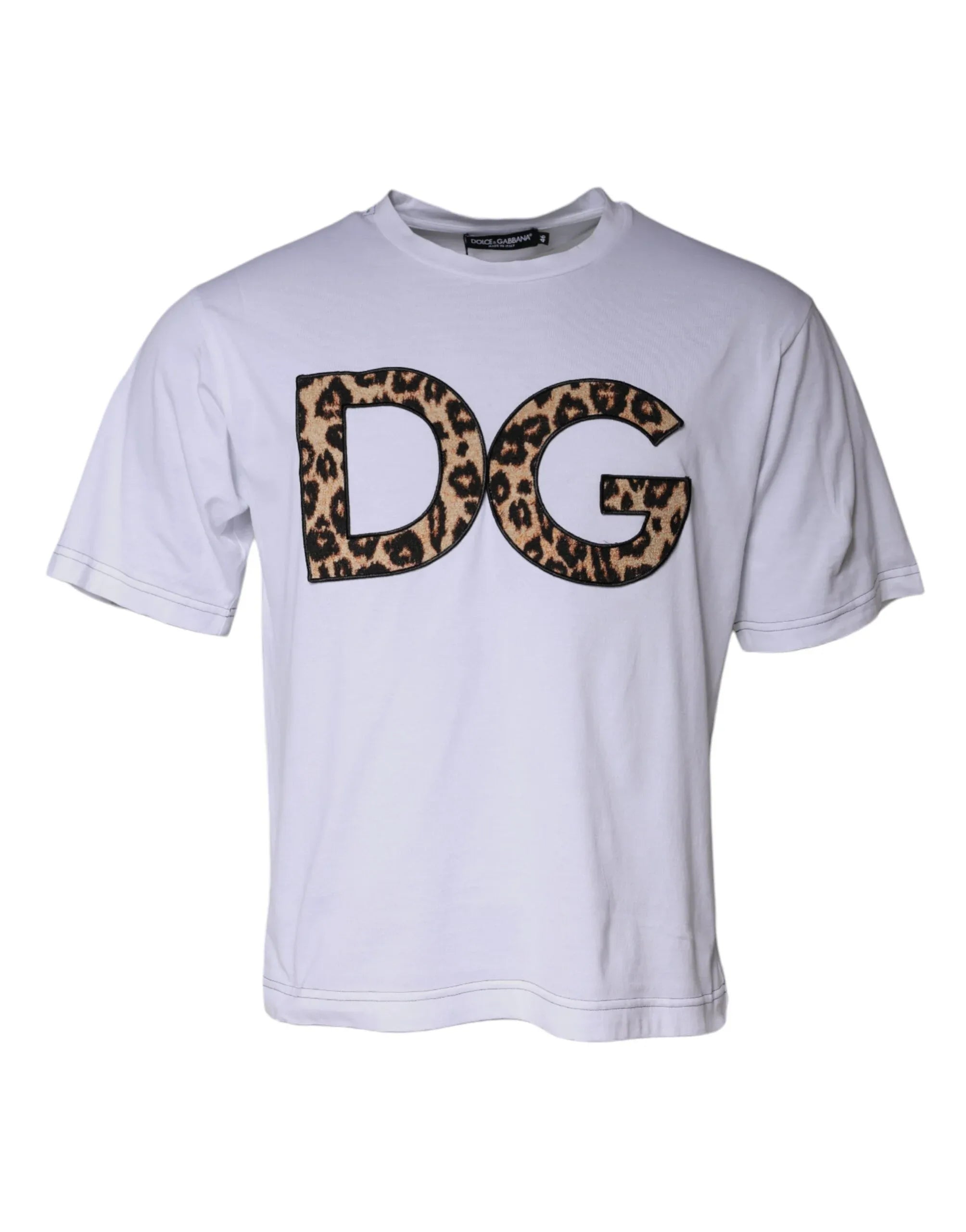 Dolce & Gabbana White DG Logo Cotton Shorts Sleeves T-shirt - Zeiniez
