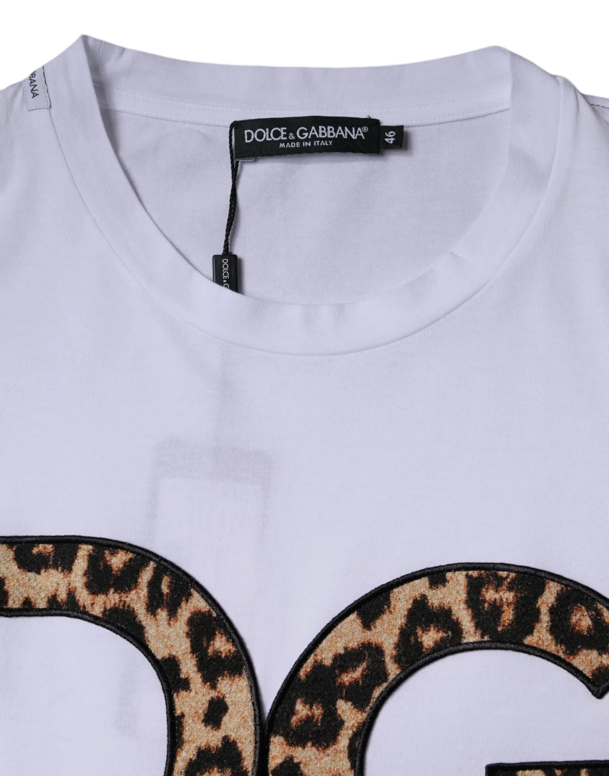 Dolce & Gabbana White DG Logo Cotton Shorts Sleeves T-shirt - Zeiniez