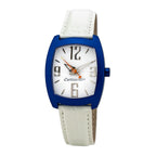 Chronotech White Leather Dress Watch