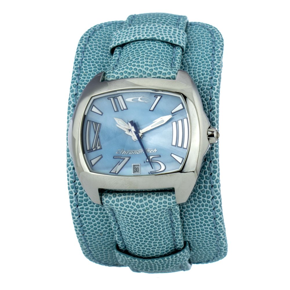 Chronotech Green Leather Dress Watch - Zeiniez