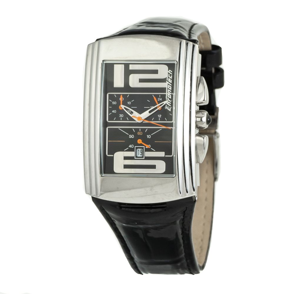 Chronotech Black Leather Dress Watch - Zeiniez
