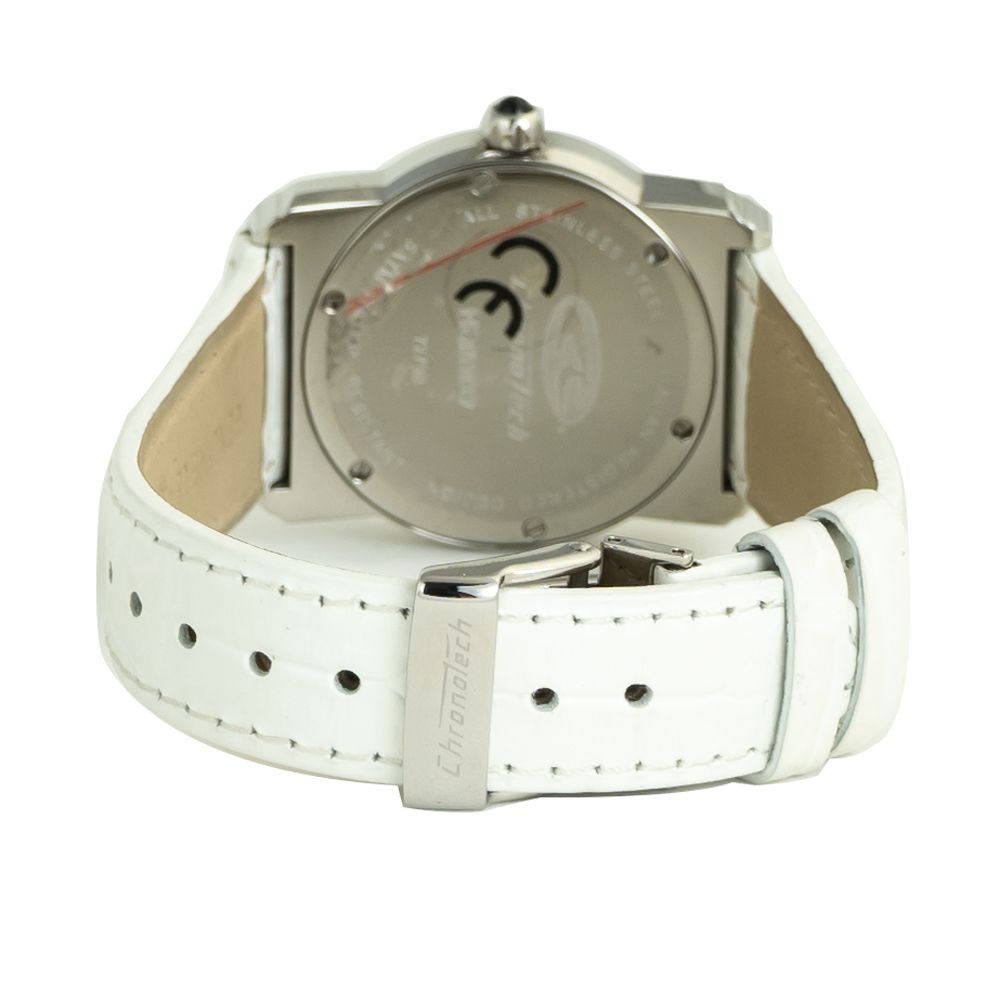 Chronotech White Leather Dress Watch - Zeiniez