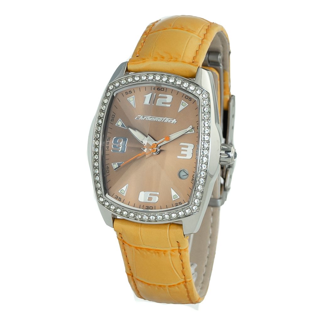 Chronotech Orange Leather Dress Watch - Zeiniez