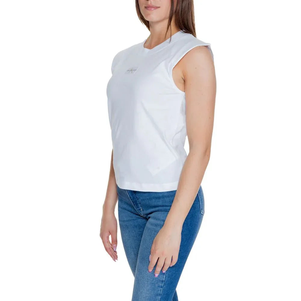 Calvin Klein Jeans White Cotton T-Shirt - Zeiniez