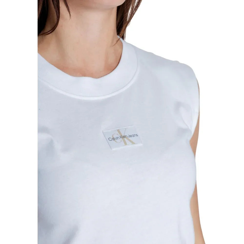 Calvin Klein Jeans White Cotton T-Shirt - Zeiniez