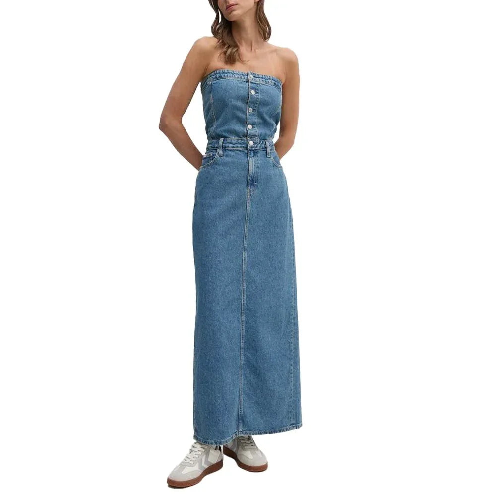 Calvin Klein Jeans Blue Cotton Long Dress - Zeiniez