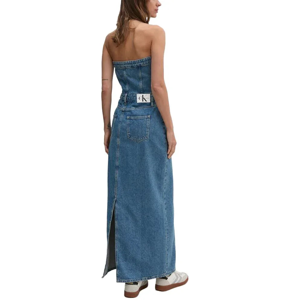 Calvin Klein Jeans Blue Cotton Long Dress - Zeiniez