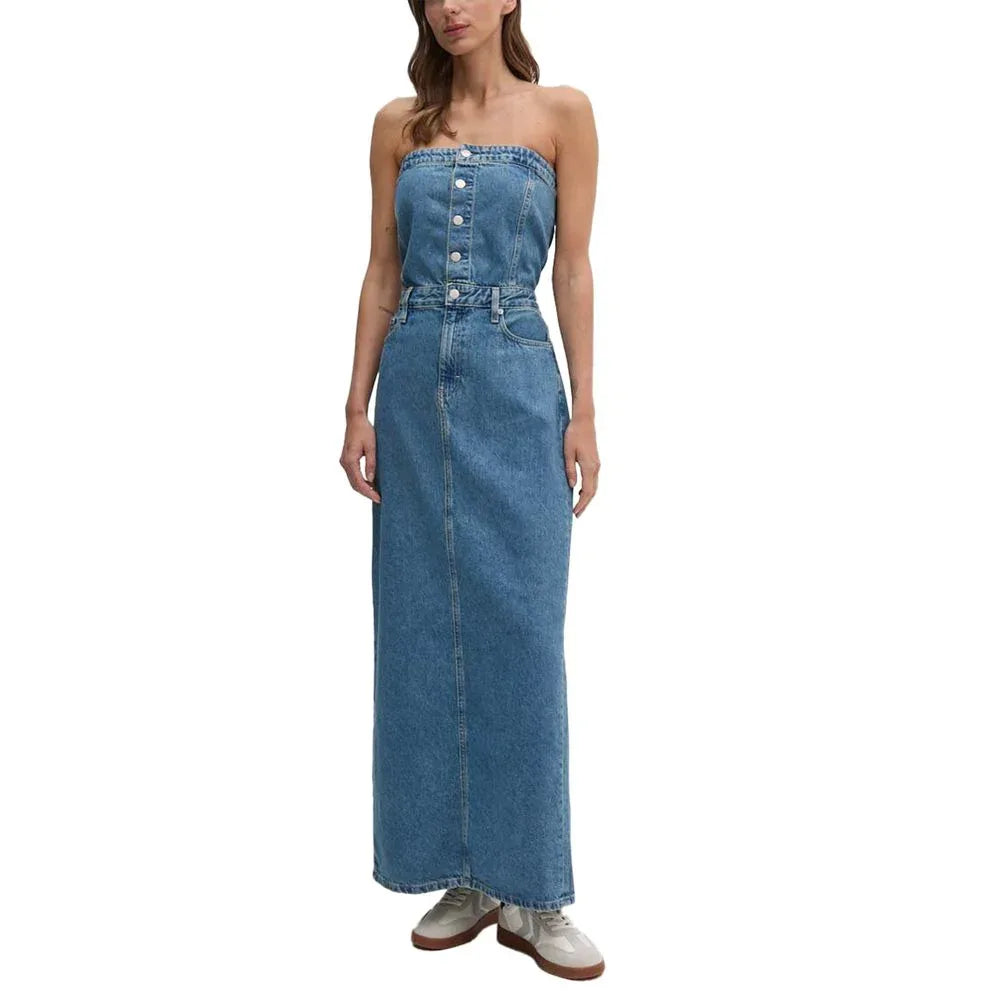 Calvin Klein Jeans Blue Cotton Long Dress - Zeiniez