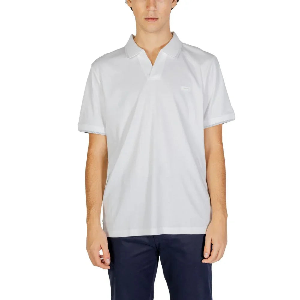 Calvin Klein Jeans White Cotton Polo Shirt - Zeiniez