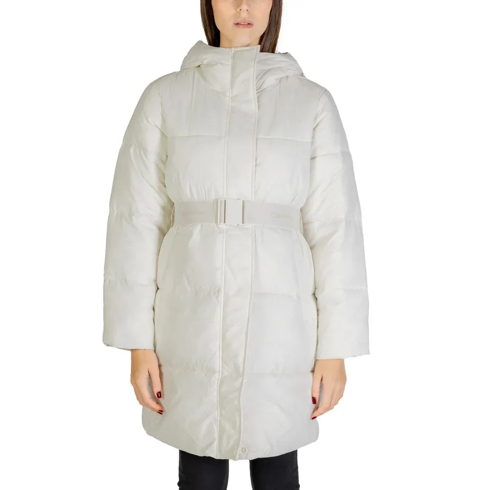 Calvin Klein Jeans Cream Nylon Coat - Zeiniez
