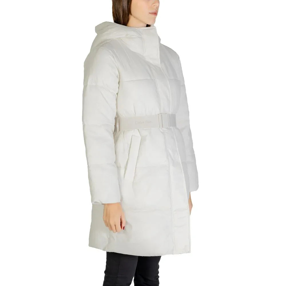 Calvin Klein Jeans Cream Nylon Coat - Zeiniez