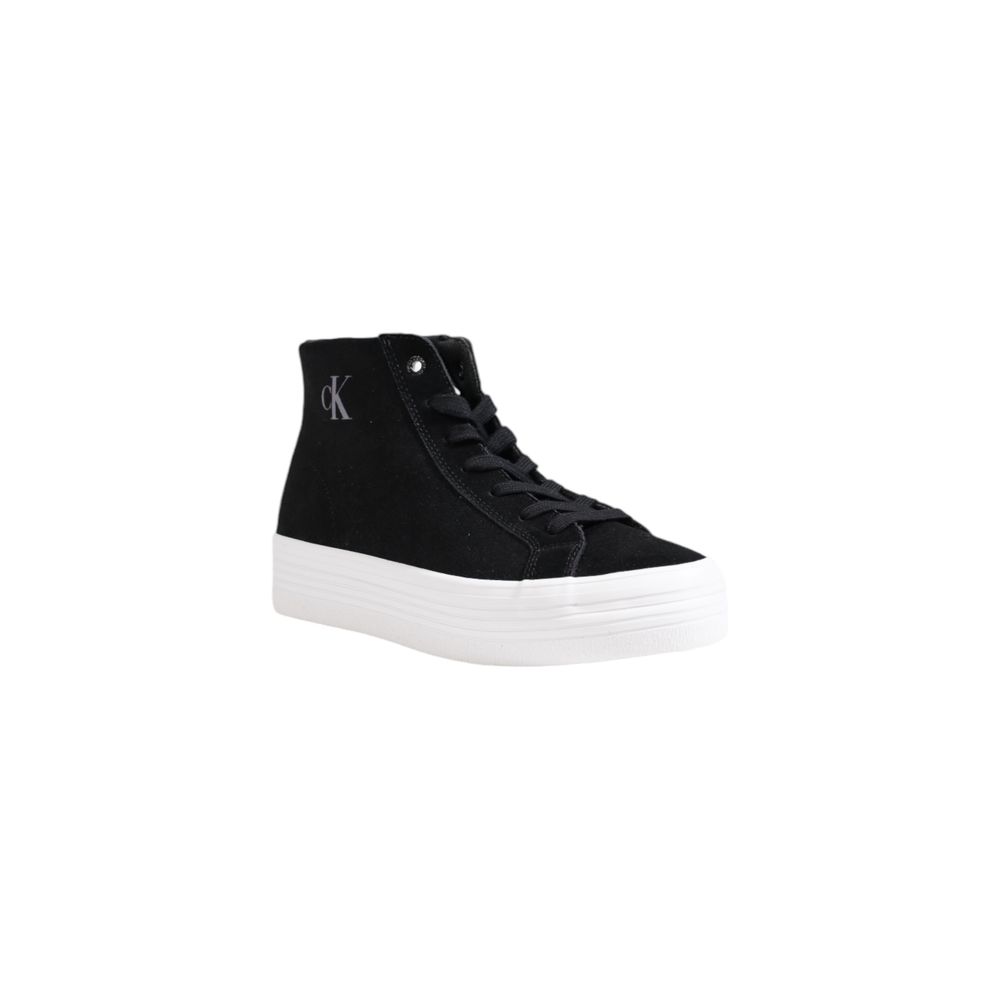Calvin Klein Jeans Black Suede Leather Platform Sneakers - Zeiniez