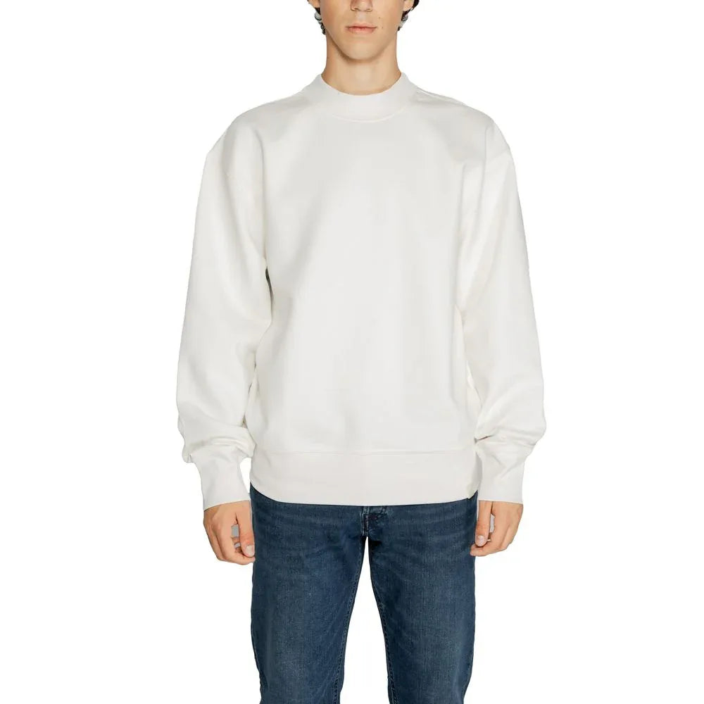 Calvin Klein Jeans White Recycled Cotton Sweatshirt - Zeiniez