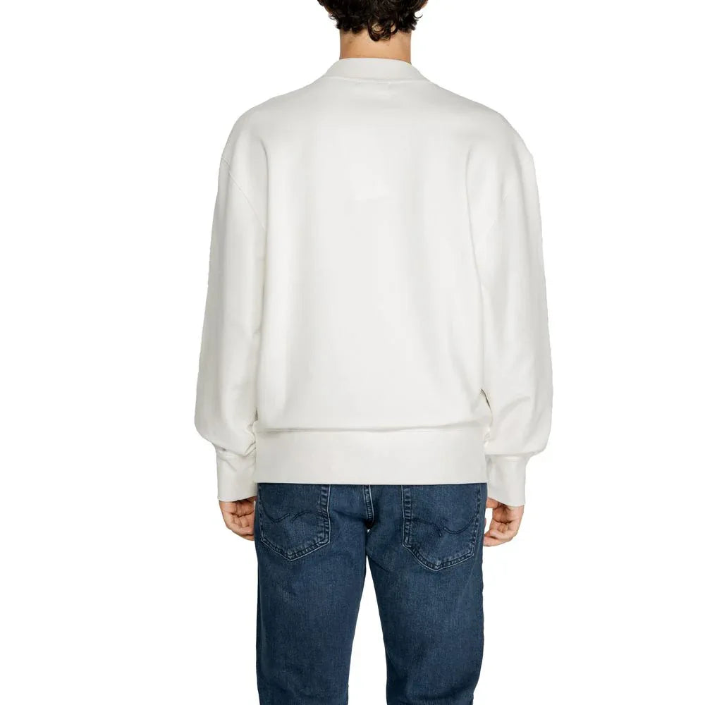 Calvin Klein Jeans White Recycled Cotton Sweatshirt - Zeiniez