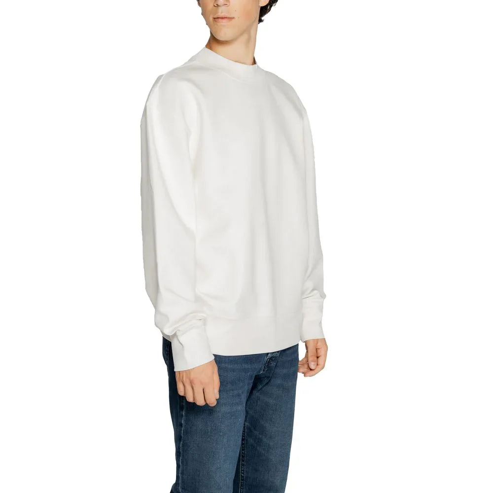 Calvin Klein Jeans White Recycled Cotton Sweatshirt - Zeiniez