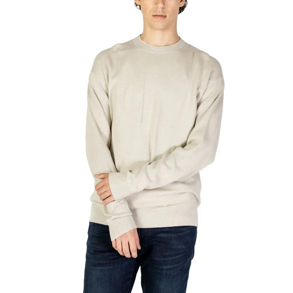 Calvin Klein Jeans Beige Organic Cotton Sweatshirt - Zeiniez