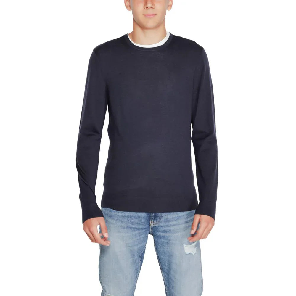 Calvin Klein Blue Recycled Wool Sweatshirt - Zeiniez