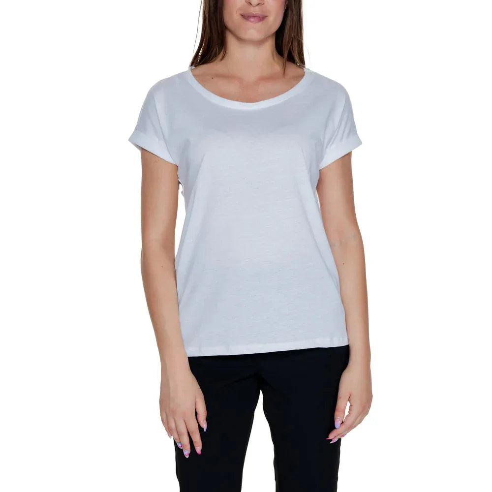 Vila Clothes White Cotton T-Shirt - Zeiniez
