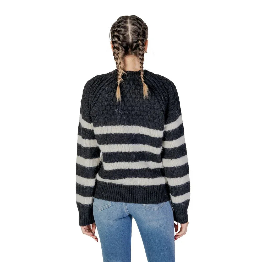 Only Black And White Recycled Polyester Sweatshirt - Zeiniez