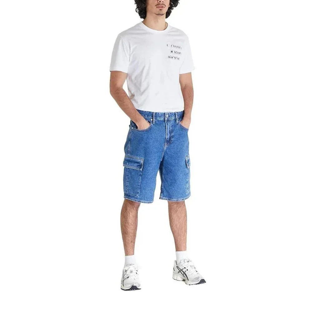 Calvin Klein Jeans Blue Cotton Bermuda Shorts - Zeiniez