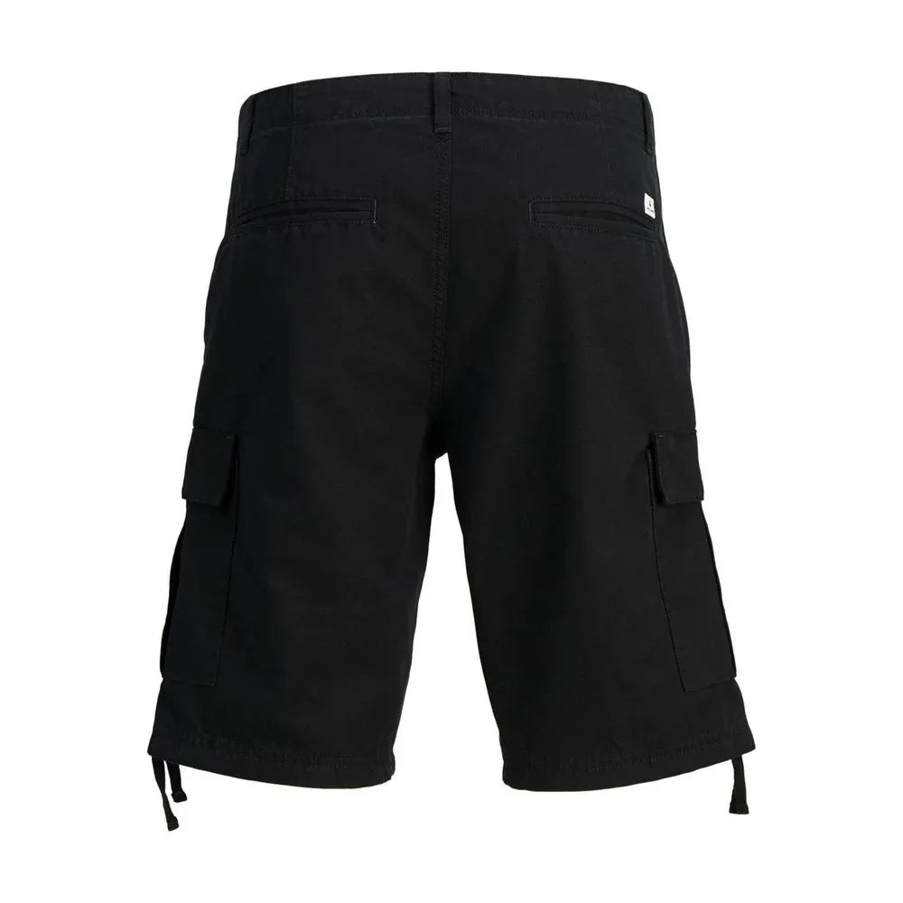 Jack Jones Black Cotton Bermuda Shorts - Zeiniez