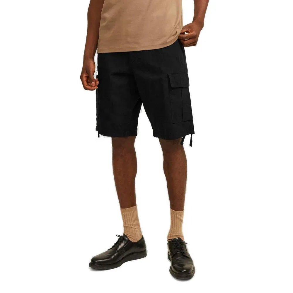 Jack Jones Black Cotton Bermuda Shorts - Zeiniez
