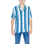 Jack Jones Blue Viscose Shortsleeve Shirt - Zeiniez