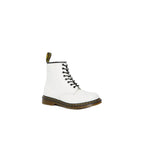 Dr. Martens White Leather Lace-Up Boots - Zeiniez