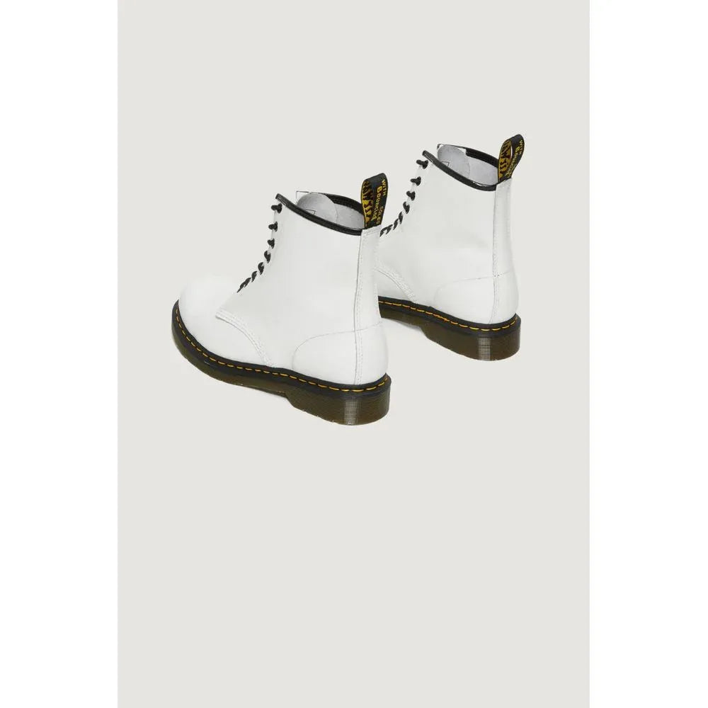 Dr. Martens White Leather Lace-Up Boots - Zeiniez