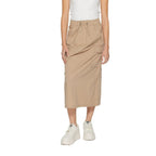 Street One Beige Cotton Midi Skirt - Zeiniez