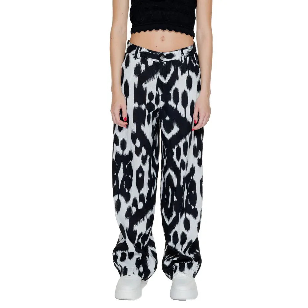 Street One Black Linen Casual Pants - Zeiniez