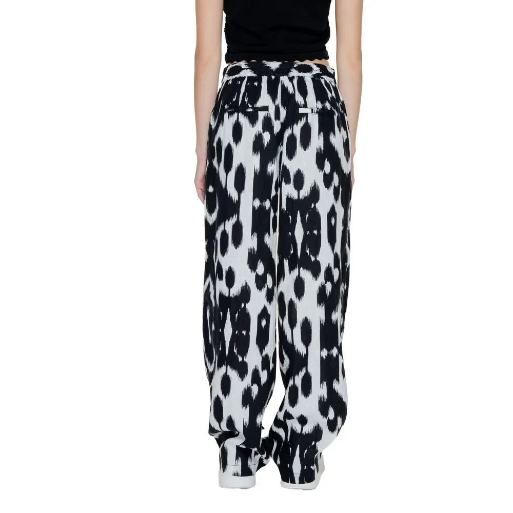 Street One Black Linen Casual Pants - Zeiniez