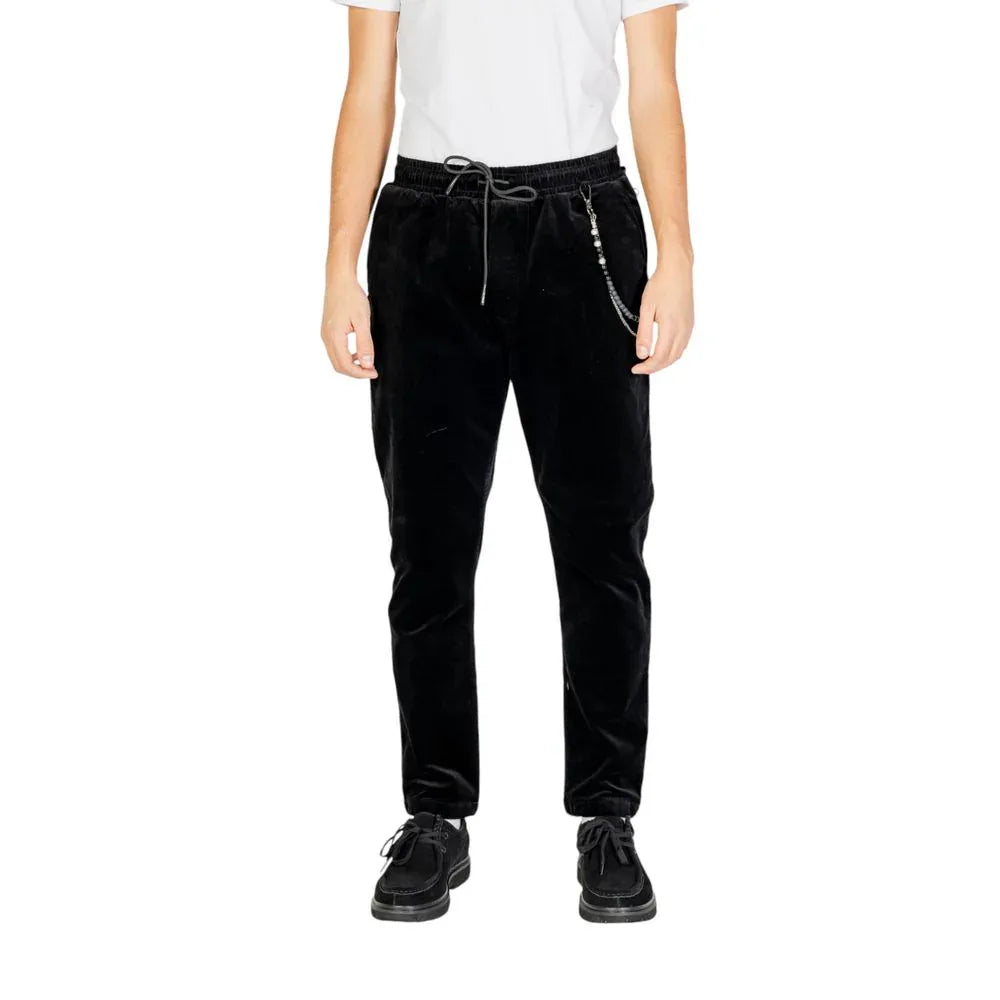 Gianni Lupo Black Cotton Casual Pants - Zeiniez