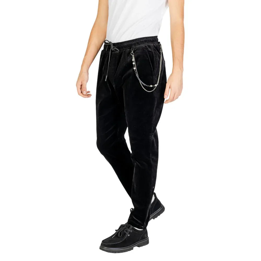 Gianni Lupo Black Cotton Casual Pants - Zeiniez