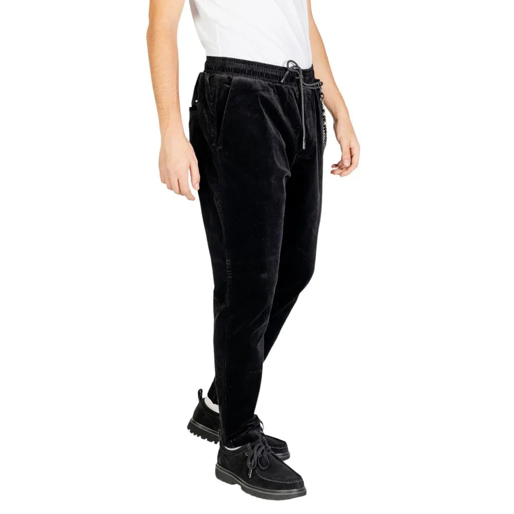 Gianni Lupo Black Cotton Casual Pants - Zeiniez