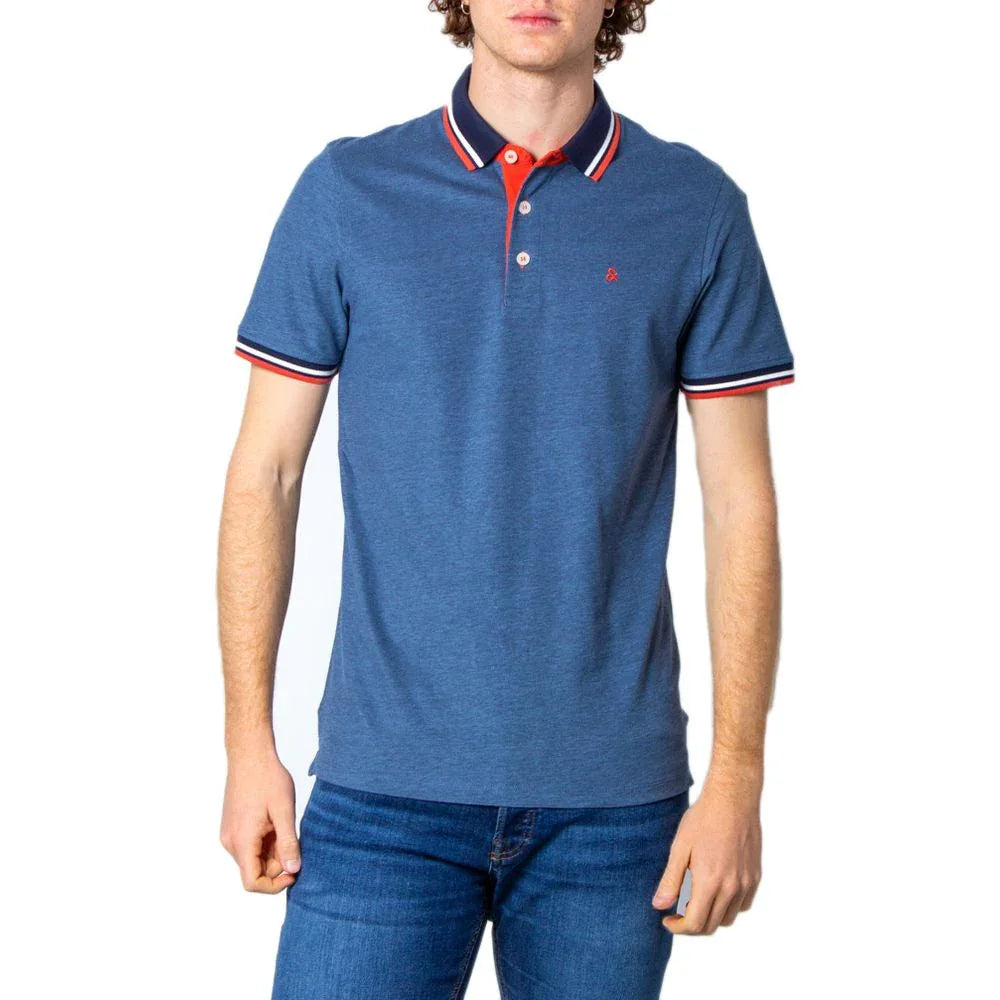 Jack Jones Blue Cotton Polo Shirt - Zeiniez