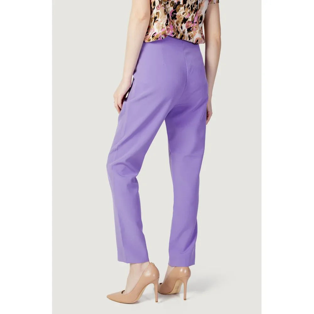 Only Purple Polyester Casual Pants - Zeiniez