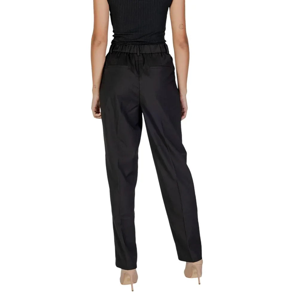 Vila Clothes Black Polyester Dress Pants - Zeiniez