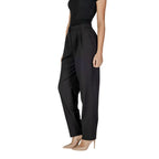 Vila Clothes Black Polyester Dress Pants - Zeiniez