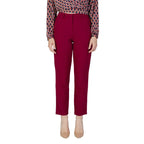 Vila Clothes Bordeaux Polyester Casual Pants - Zeiniez