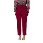 Vila Clothes Bordeaux Polyester Casual Pants - Zeiniez