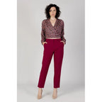 Vila Clothes Bordeaux Polyester Casual Pants - Zeiniez